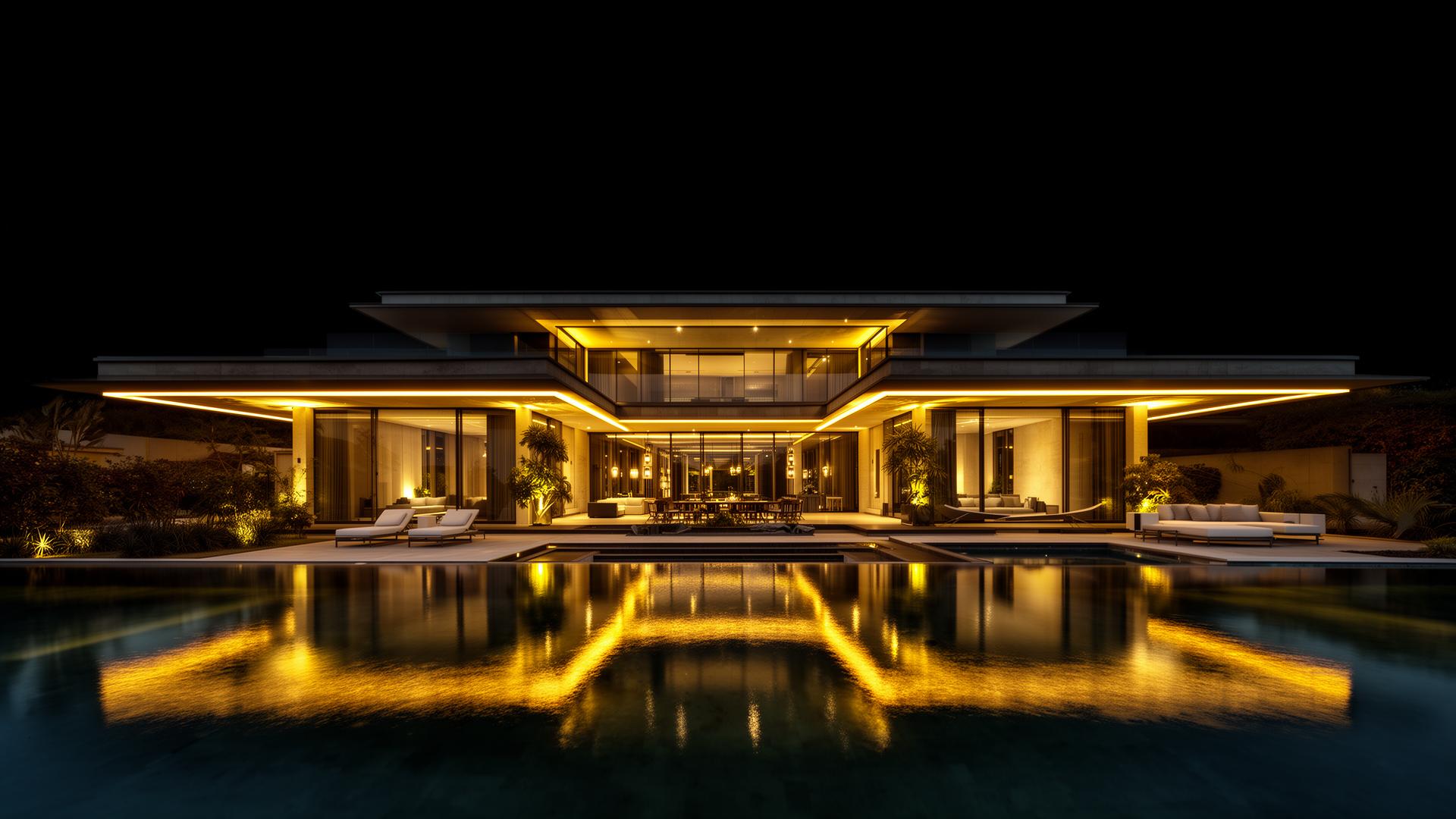 Luxury villa at twilight